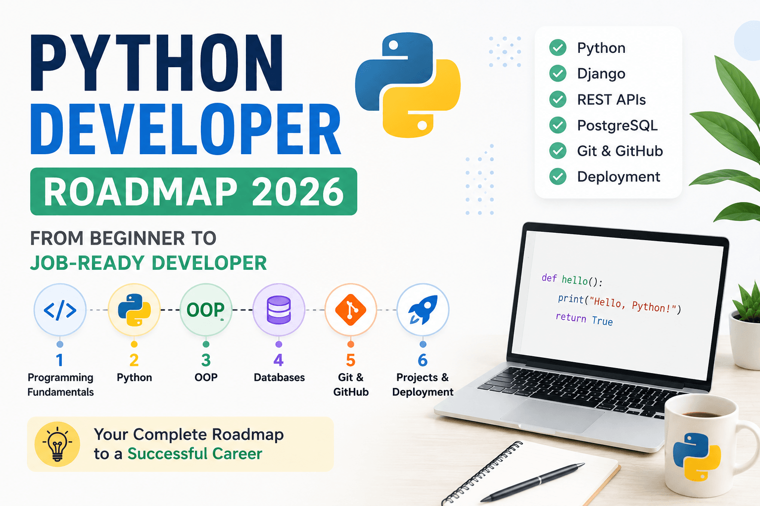 Python Developer Roadmap 2026: From Beginner to Job-Ready Developer